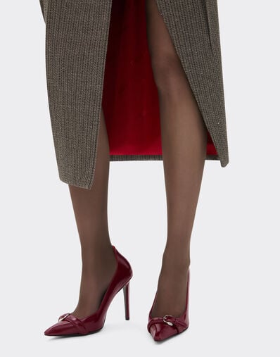 Ferrari Court shoes in wet-effect glossy leather Cherry 49388f