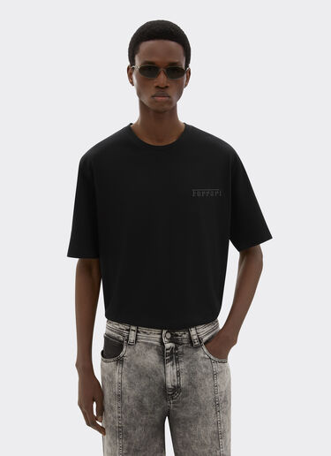 Ferrari Cotton T-shirt with Ferrari logo Black 48114f