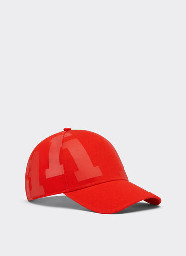 Ferrari Gorra de béisbol de algodón con estampado Rosso Dino 21345f