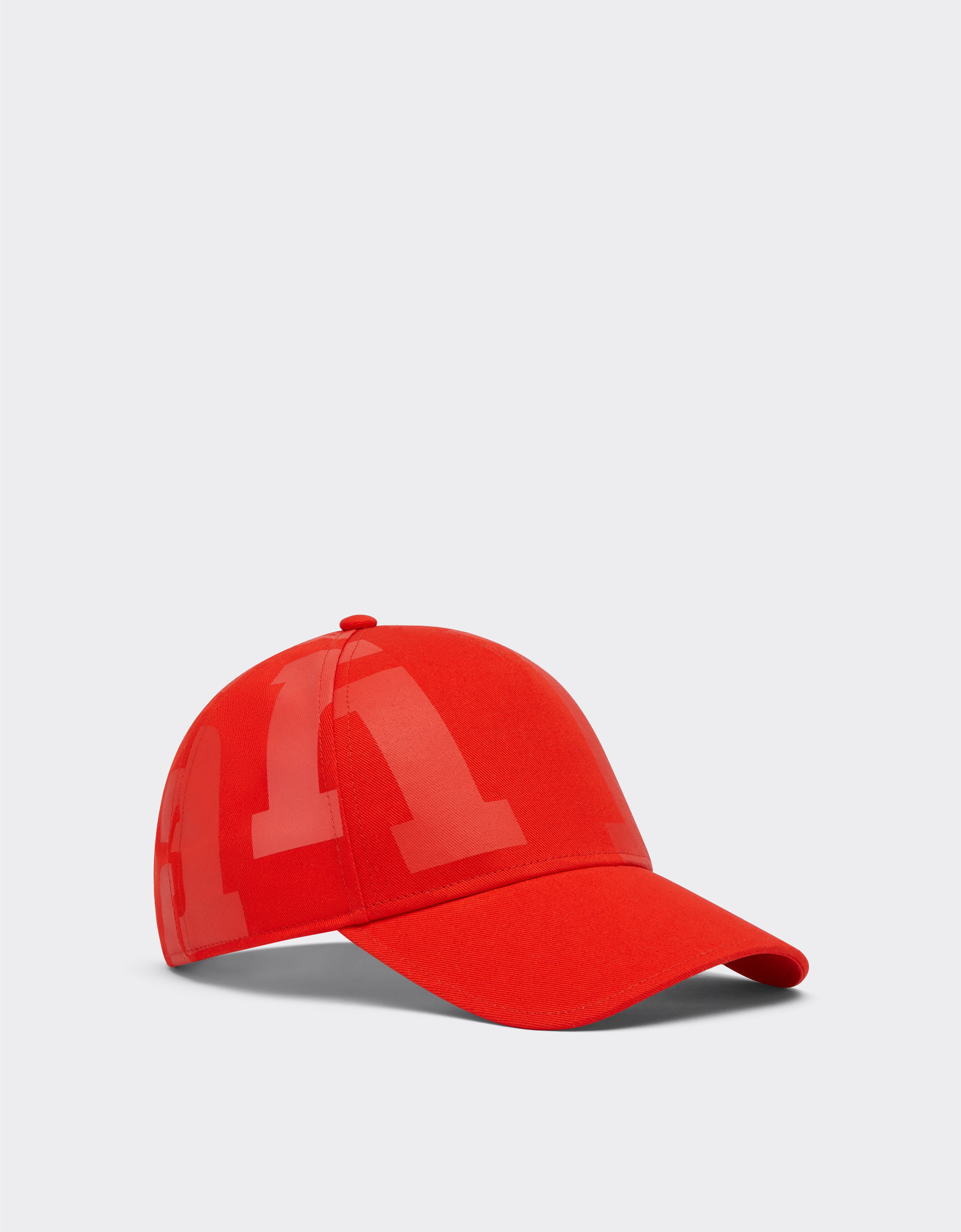 Ferrari Gorra de béisbol de algodón con estampado Rosso Dino 21345f