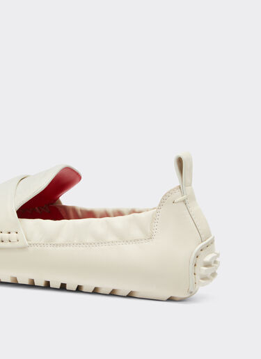 Ferrari Driver loafers in nubuck leather Ecru 22034f