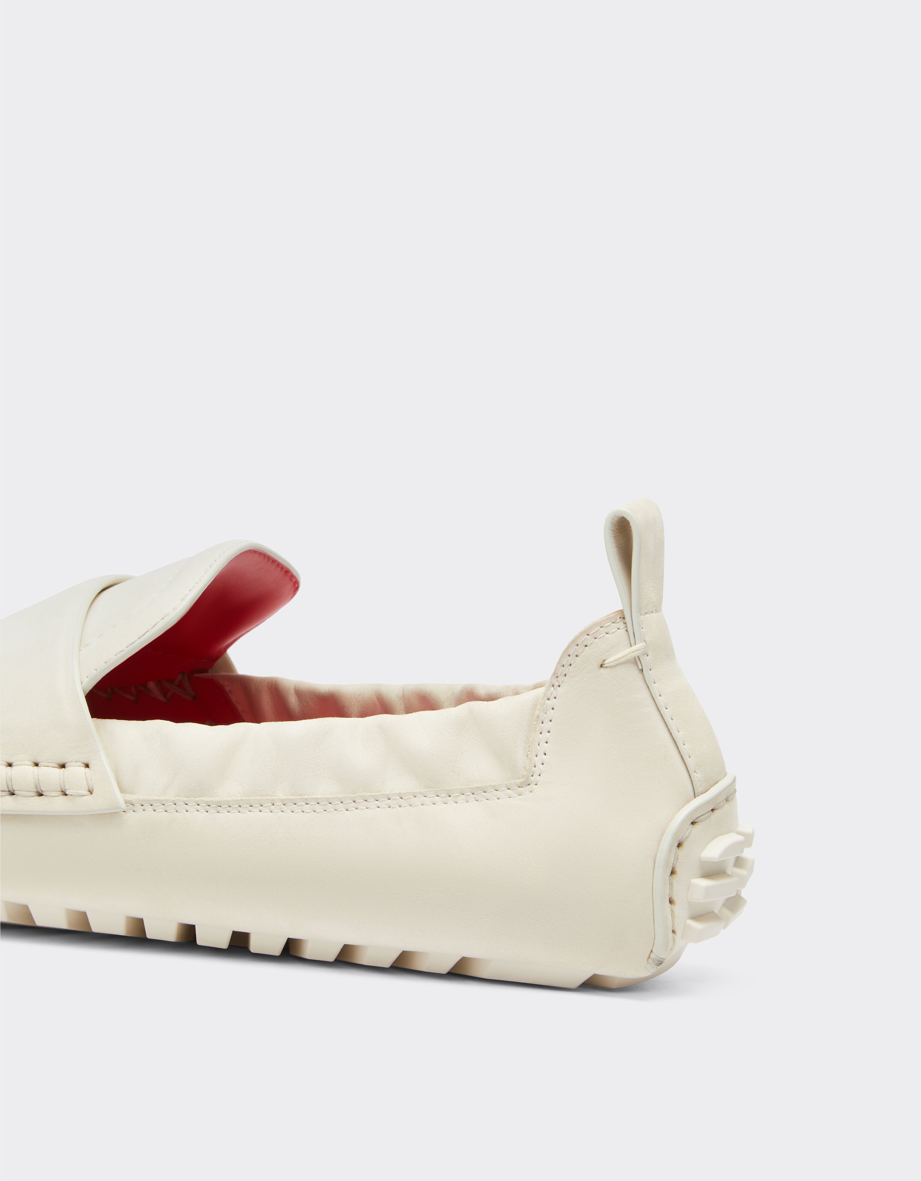 Ferrari Driver loafers in nubuck leather Ecru 22034f