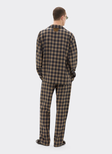 Ferrari Tartan wool shirt Melange gray 22616f