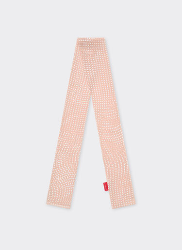 Ferrari Silk Shelley scarf with Cavallino Dots print Nude 22479f
