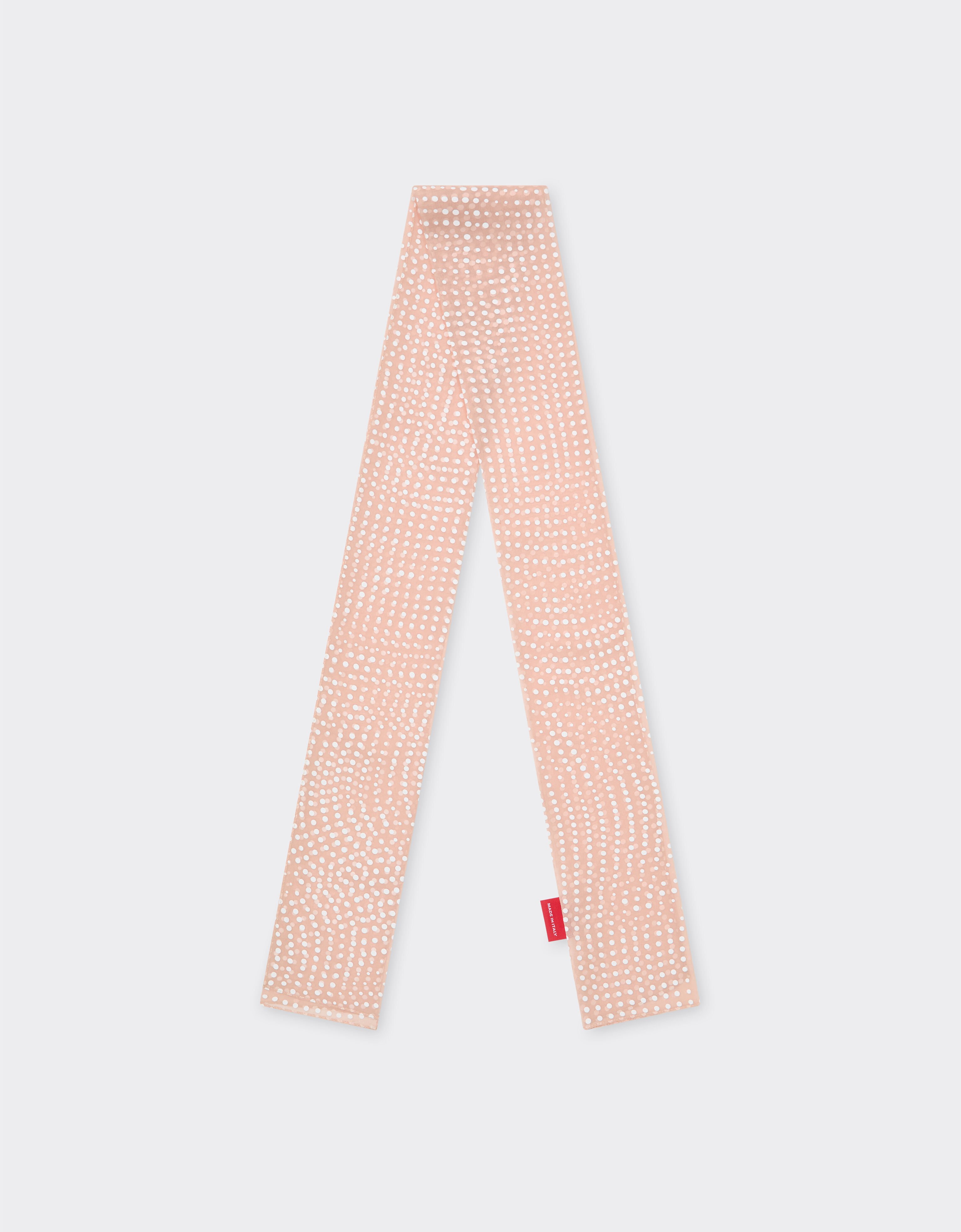 Ferrari Silk Shelley scarf with Cavallino Dots print Nude 22479f