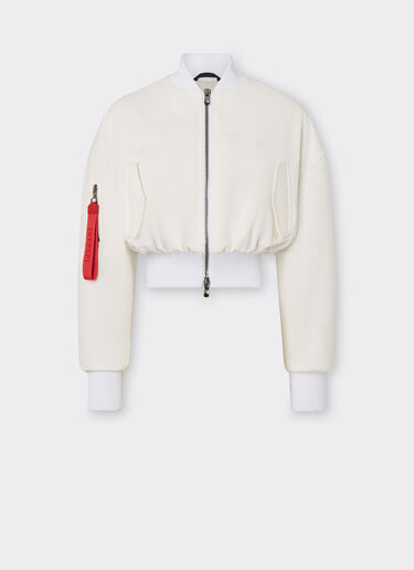 Ferrari Mini bomber jacket in cotton Optical White 20542f