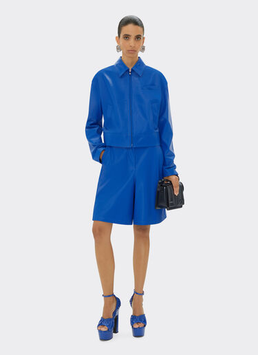 Ferrari Short trousers in liquid leather Klein Blue 21885f