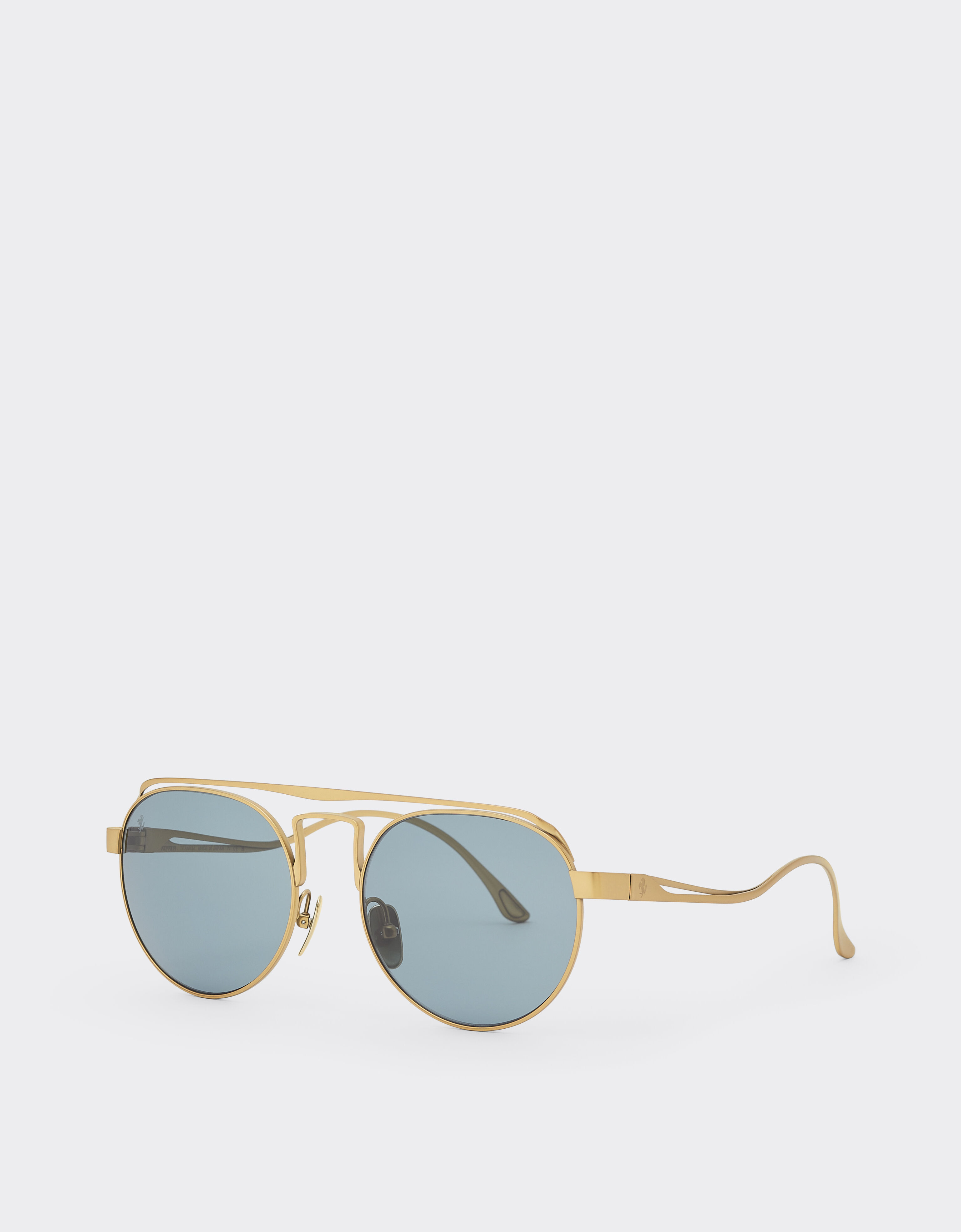 Ferrari Ferrari sunglasses in matte gold titanium with blue lenses Gold LA0EOf