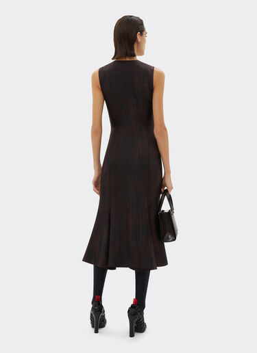 Ferrari Silk dress with brushed print Dark Brown 20935f