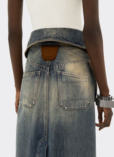 Ferrari Acid-washed denim midi skirt Blu Denim 51190f