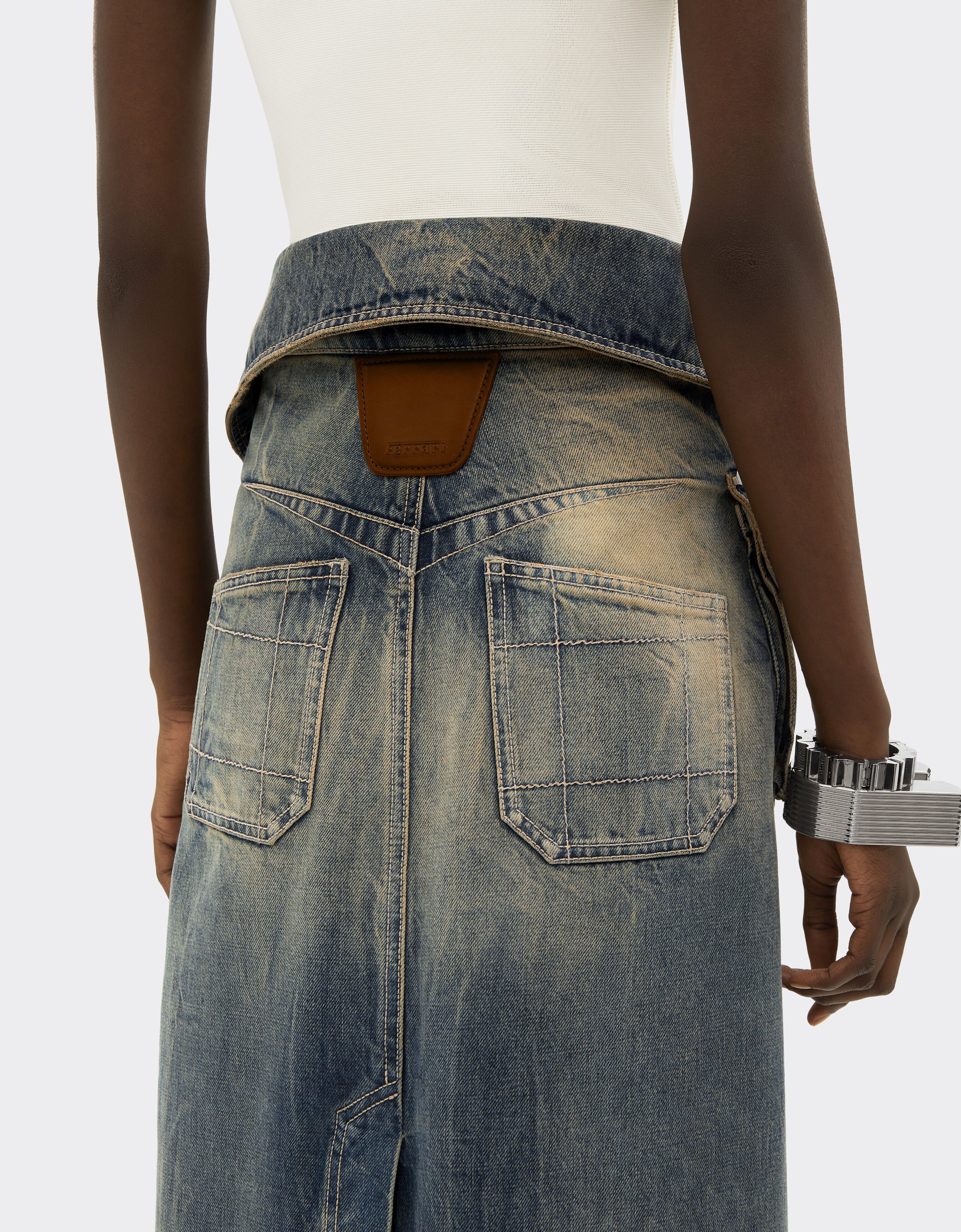 Ferrari Acid-washed denim midi skirt Blu Denim 51190f