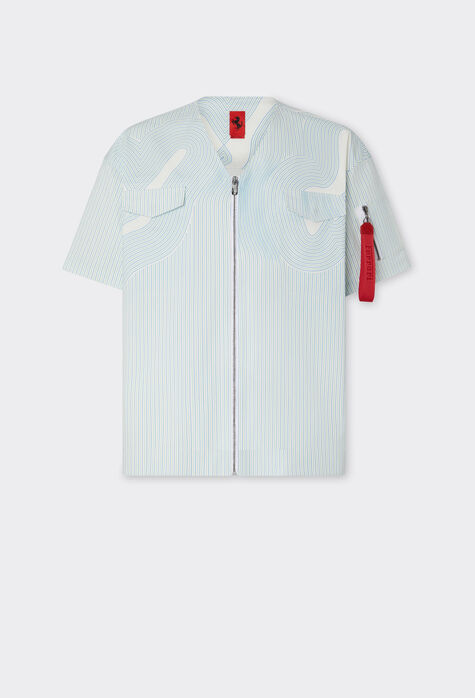 Ferrari Chemise baseball à manches courtes en coton Blanc optique 48490f