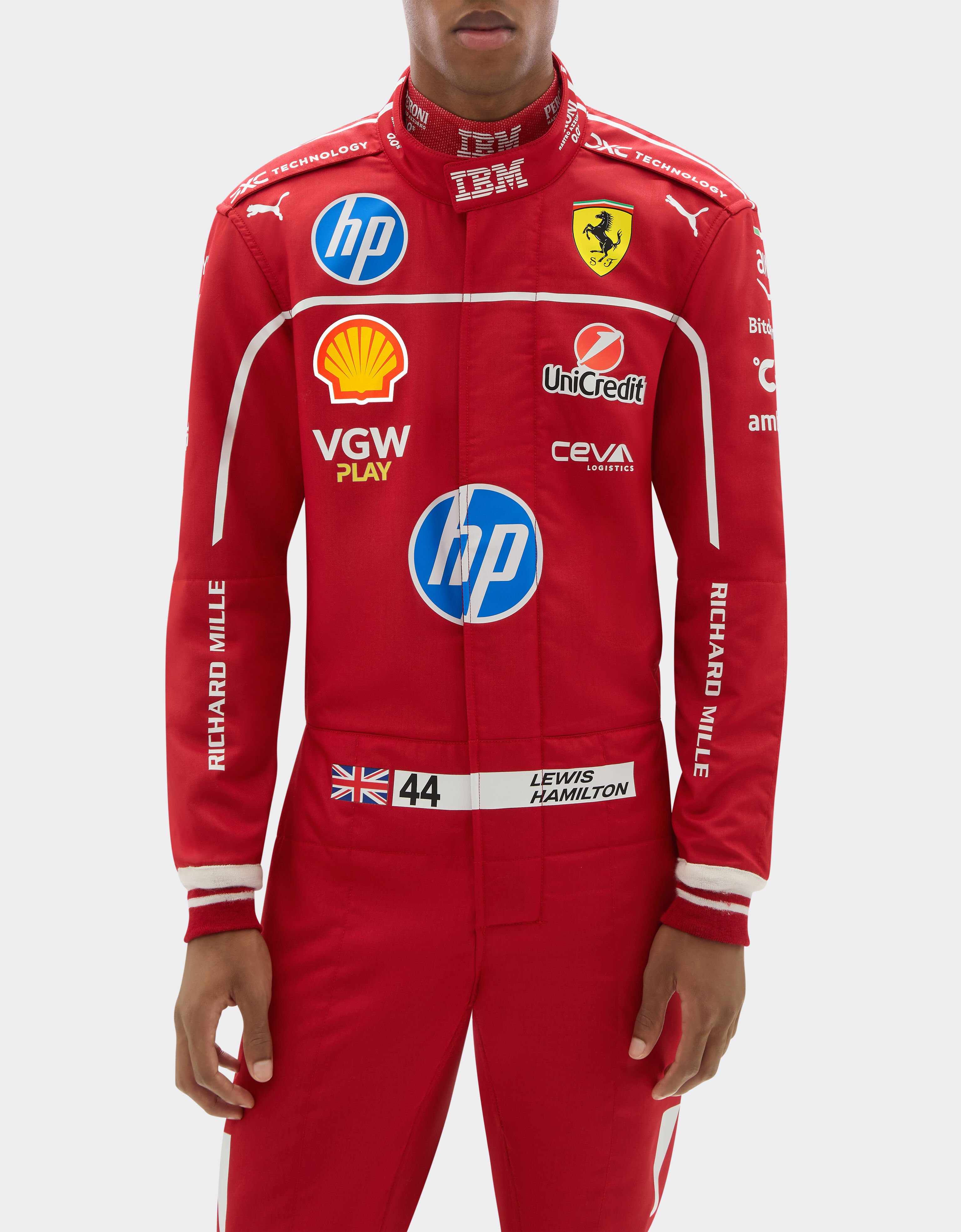 Ferrari Lewis Hamilton Puma racing suit for Scuderia Ferrari Red LA08Nf