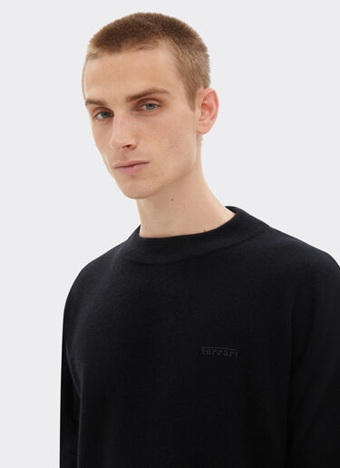 Pullover aus Wolle und Kaschmir mit Logo Ferrari Pullover aus Wolle und Kaschmir mit Logo Schwarz 21204f