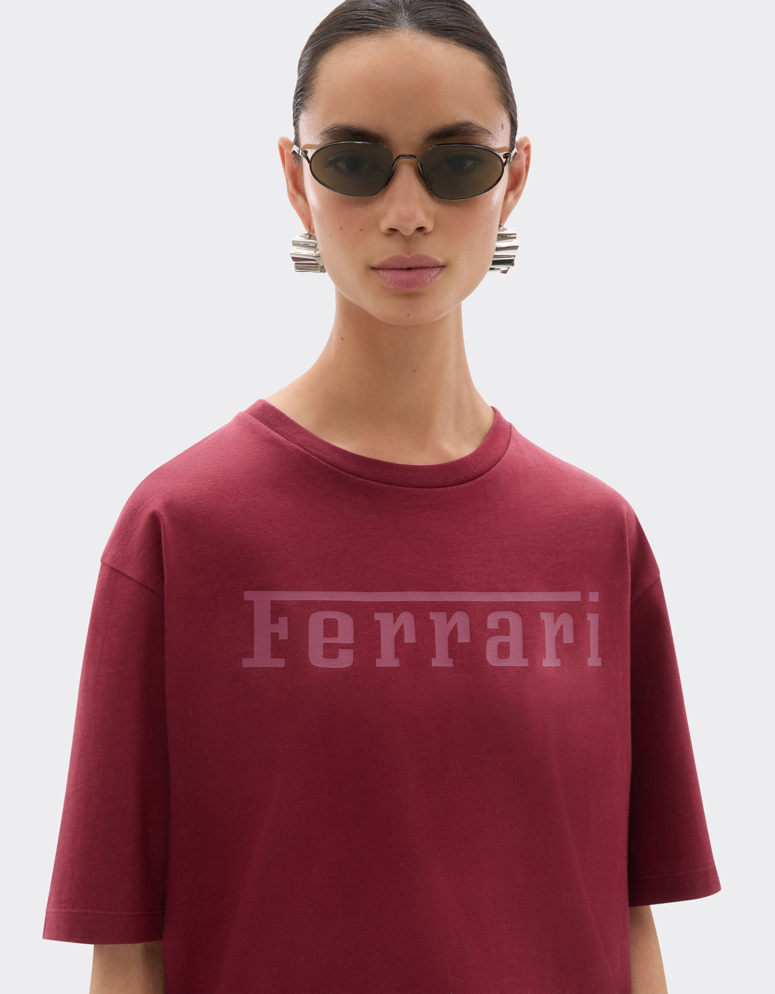 Ferrari T-shirt en coton avec logo Ferrari Acajou 21179f