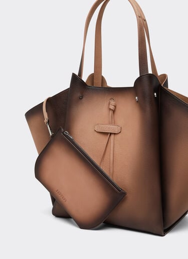 Ferrari Sac cabas en cuir suédé délavé Cipria 51334f