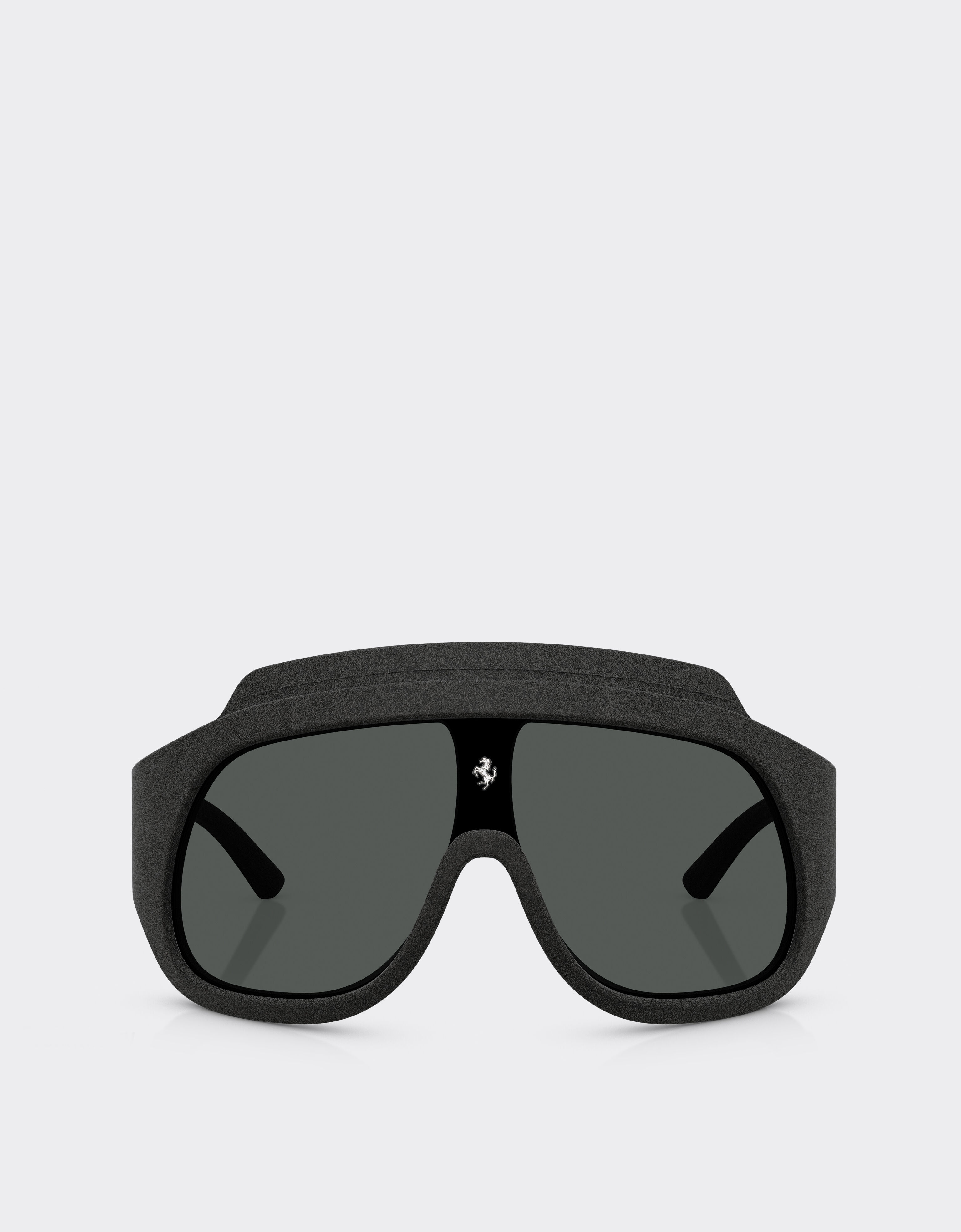 Ferrari Black Ferrari Limited Edition shield sunglasses in injected material and leather with dark grey lens Black F1581f