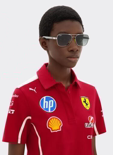 Ray-Ban for Scuderia Ferrari RB8336M in matt black metal and light carbon fibre with gradient grey lenses Ferrari Ray-Ban for Scuderia Ferrari RB8336M in matt black metal and light carbon fibre with gradient grey lenses Silver LA02Gf