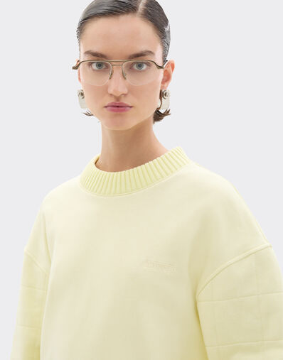 Ferrari Sweat-shirt en coton et cachemire Jaune Iris 49941f