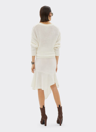 Ferrari Wool midi skirt with ruffles Ivory 21047f