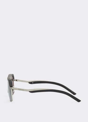Ferrari Ferrari sunglasses in matte silver metal with gray polarized lenses Black LA0EQf