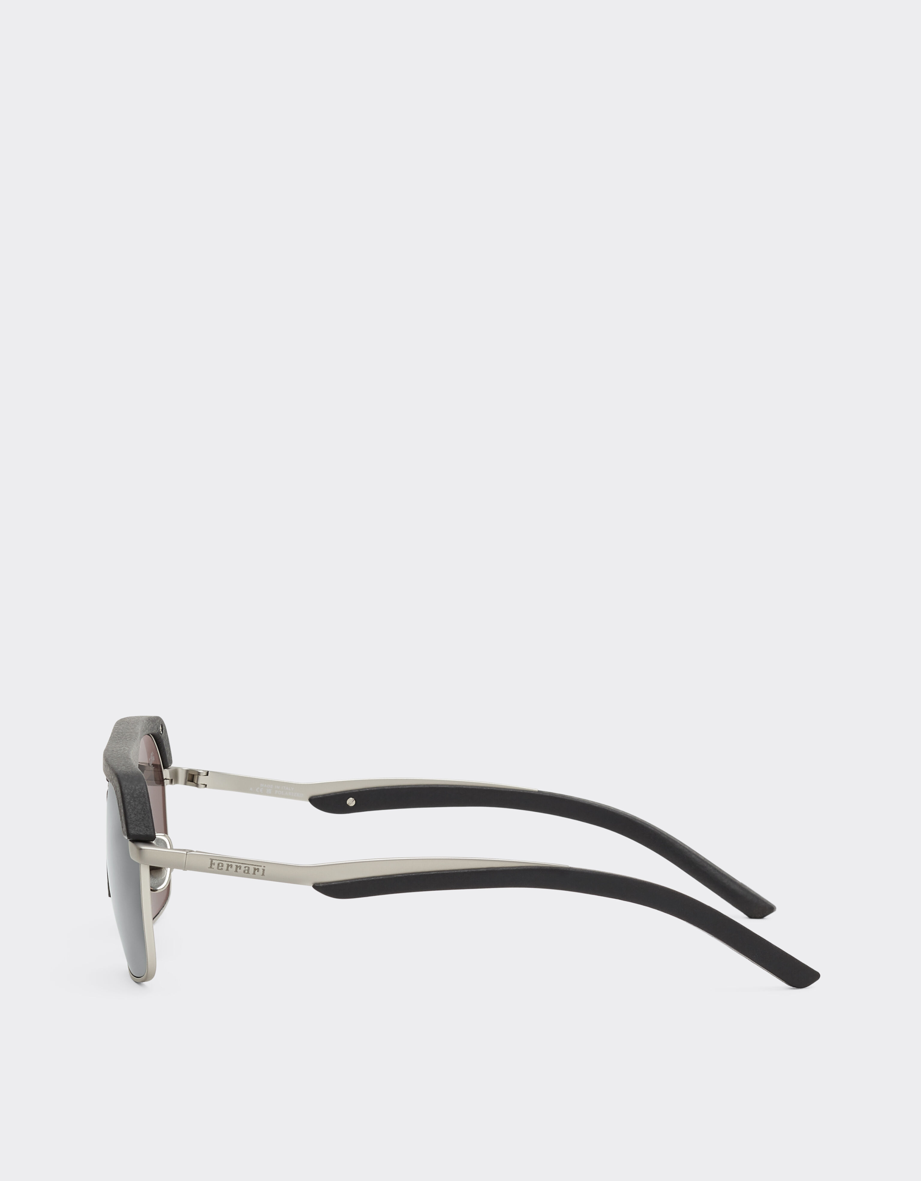 Ferrari Ferrari sunglasses in matte silver metal with gray polarized lenses Black LA0EQf