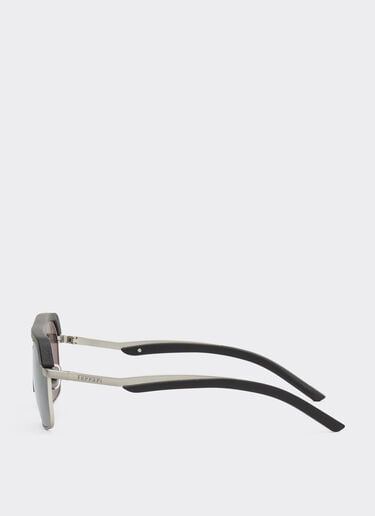 Ferrari sunglasses in matte silver metal with gray polarized lenses Ferrari Ferrari sunglasses in matte silver metal with gray polarized lenses Black LA0EQf