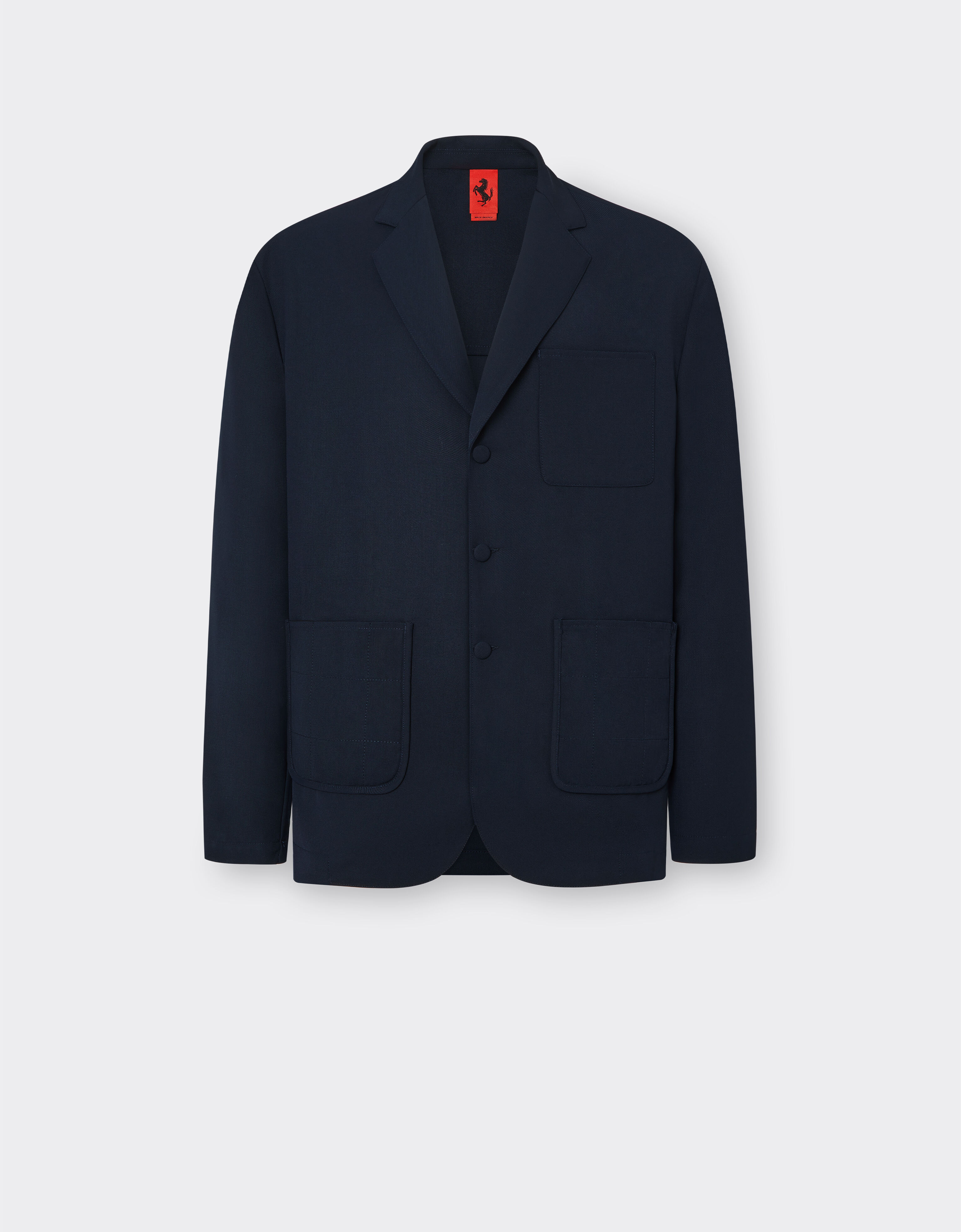 Ferrari Jacket in technical wool with 7X7 checked motif Navy 20768f