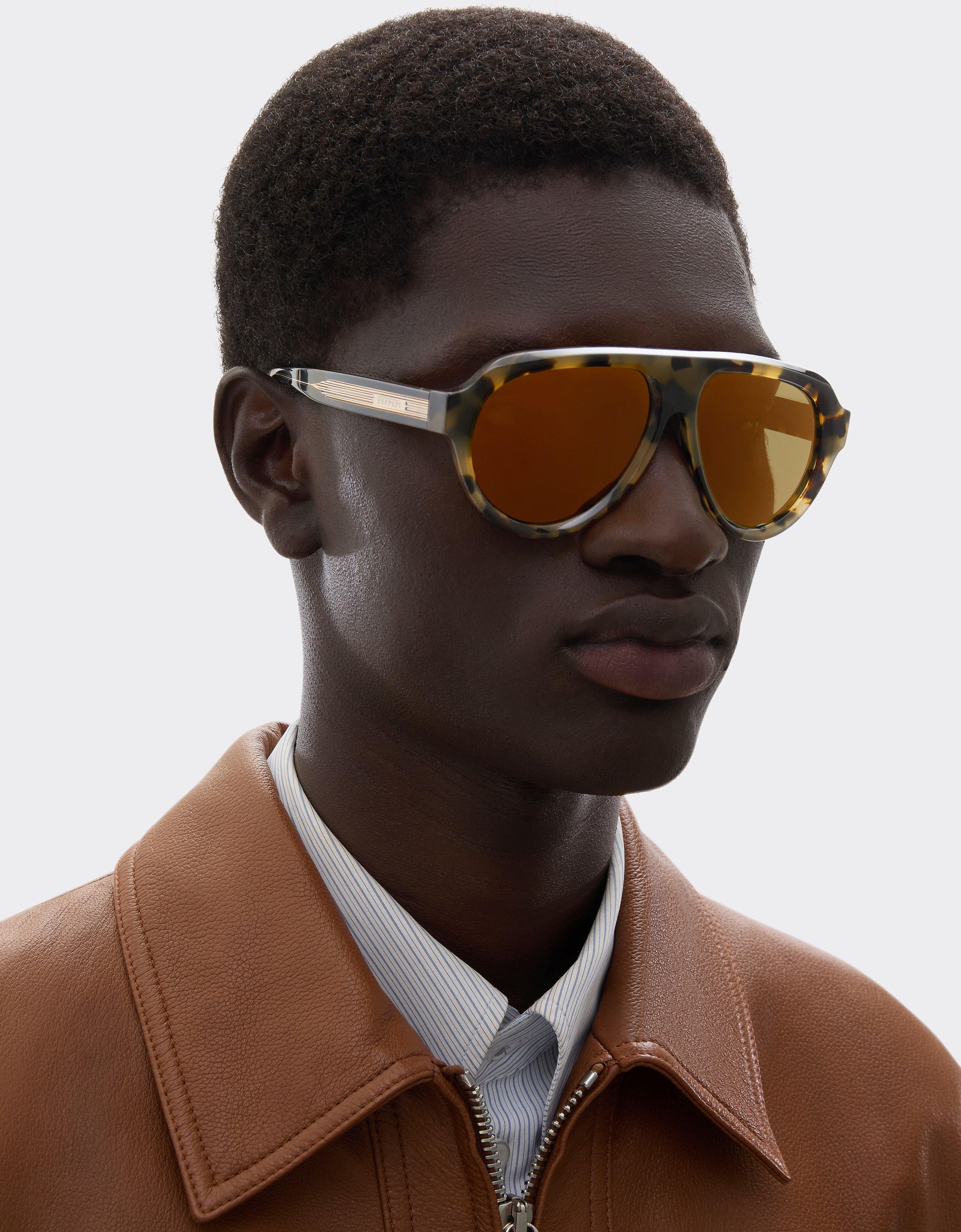 Ferrari Ferrari tortoiseshell brownacetate sunglasses with green gold mirrored lenses Tortoiseshell LA0EUf