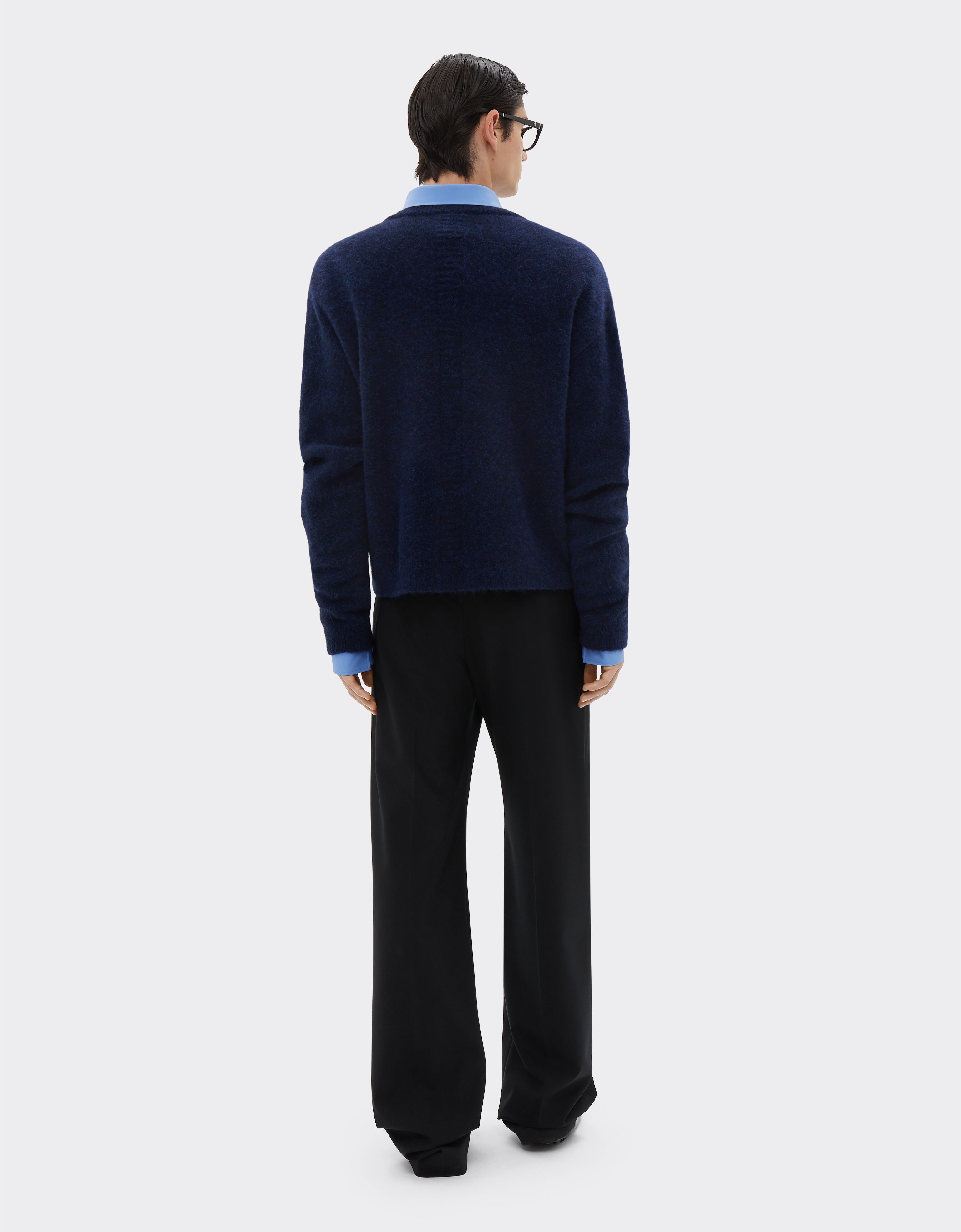 Ferrari Alpaca and wool sweater with Ferrari label Navy 21044f