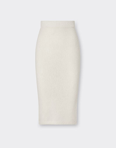 Ferrari Pencil skirt in cashmere and merino wool Ivory 21661f