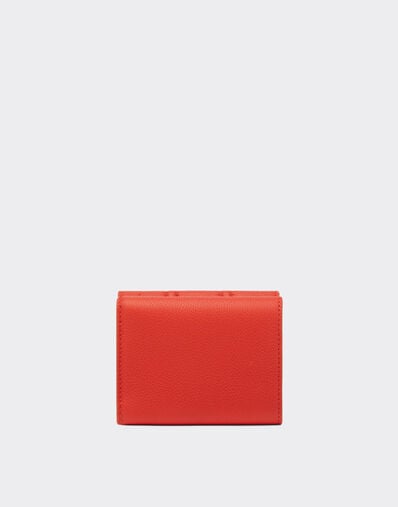 Ferrari Cartera de triple hoja de piel martillada Rosso Dino 20359f