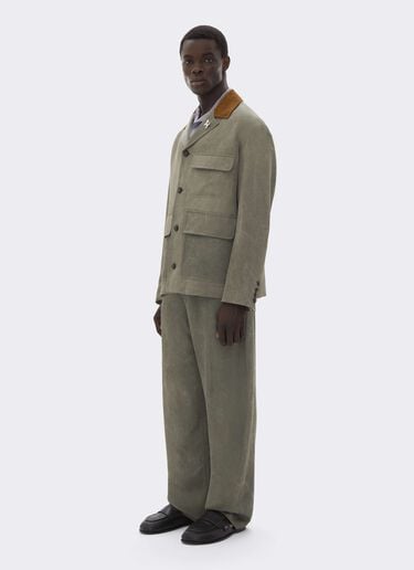 Ferrari Cady Jacket with Contrast Collar Olive green CWMJK0006WVI0005f