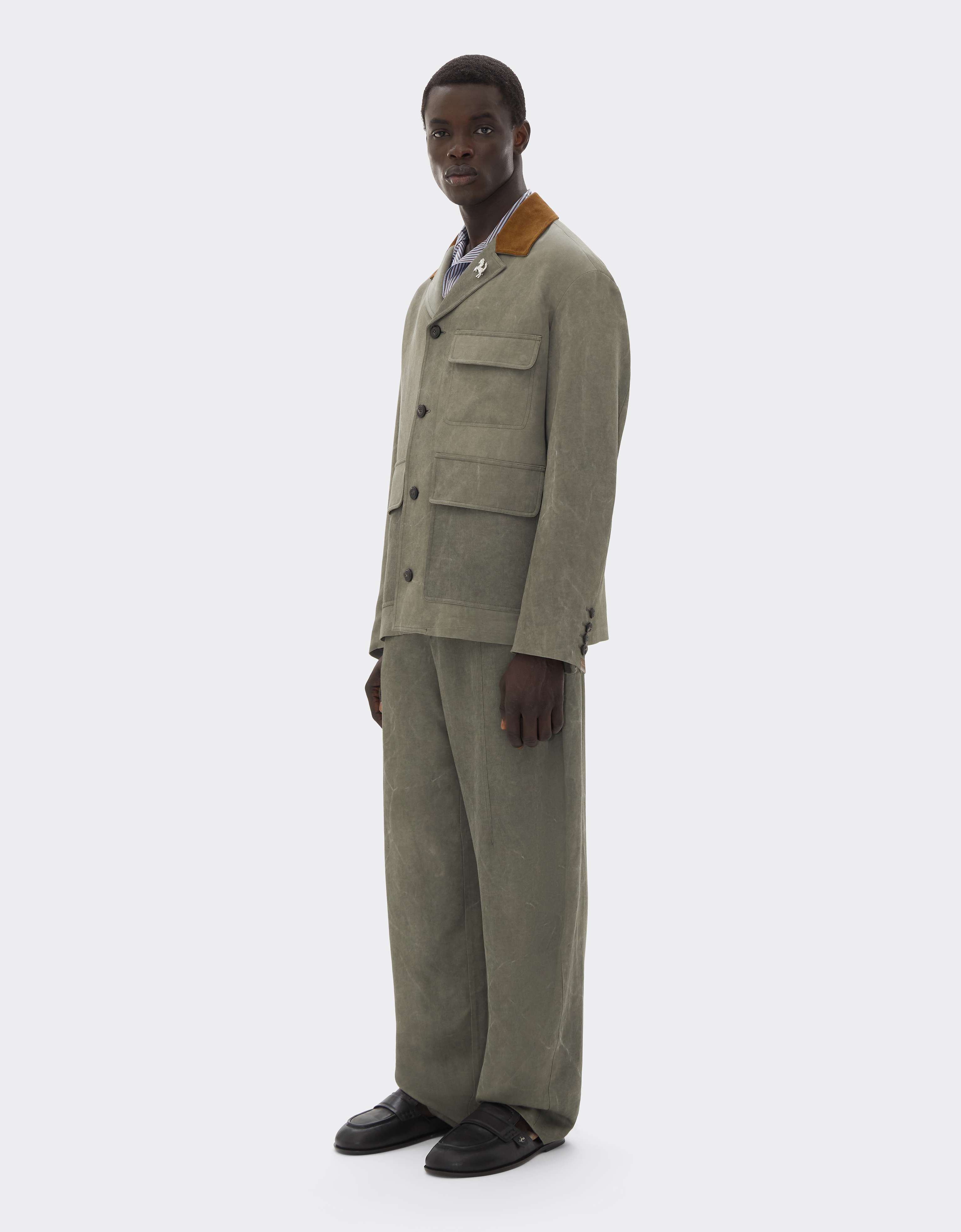 Ferrari Cady Jacket with Contrast Collar Olive green CWMJK0006WVI0005f