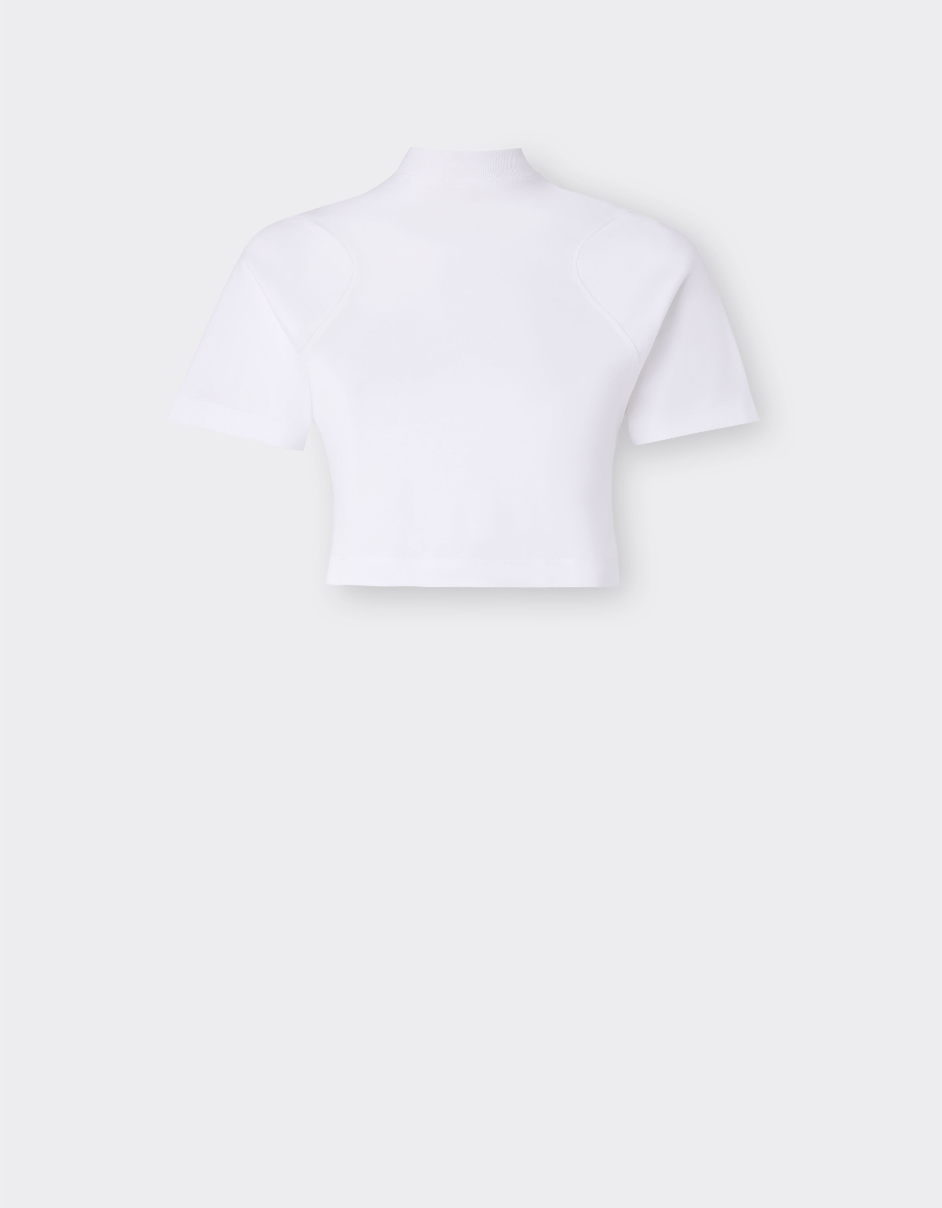 Ferrari Cropped T-shirt in solid-colour jersey Ivory 21249f