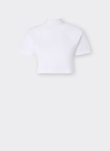 Ferrari 纯色平纹针织短款 T 恤 光学白 20196f