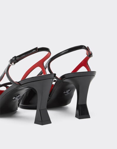 Ferrari Slingback shoes in black patent leather with midi heel Black 21286f