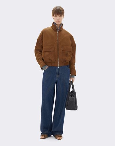 Blouson in Gabardine Tecnico Riciclato Ferrari Blouson in Gabardine Tecnico Riciclato Caffè CWWOU0021WPA0005f