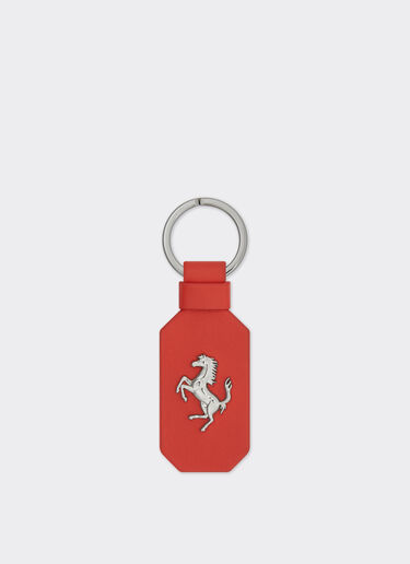 Ferrari Porte-clés en cuir avec cheval cabré Rosso Dino 22049f