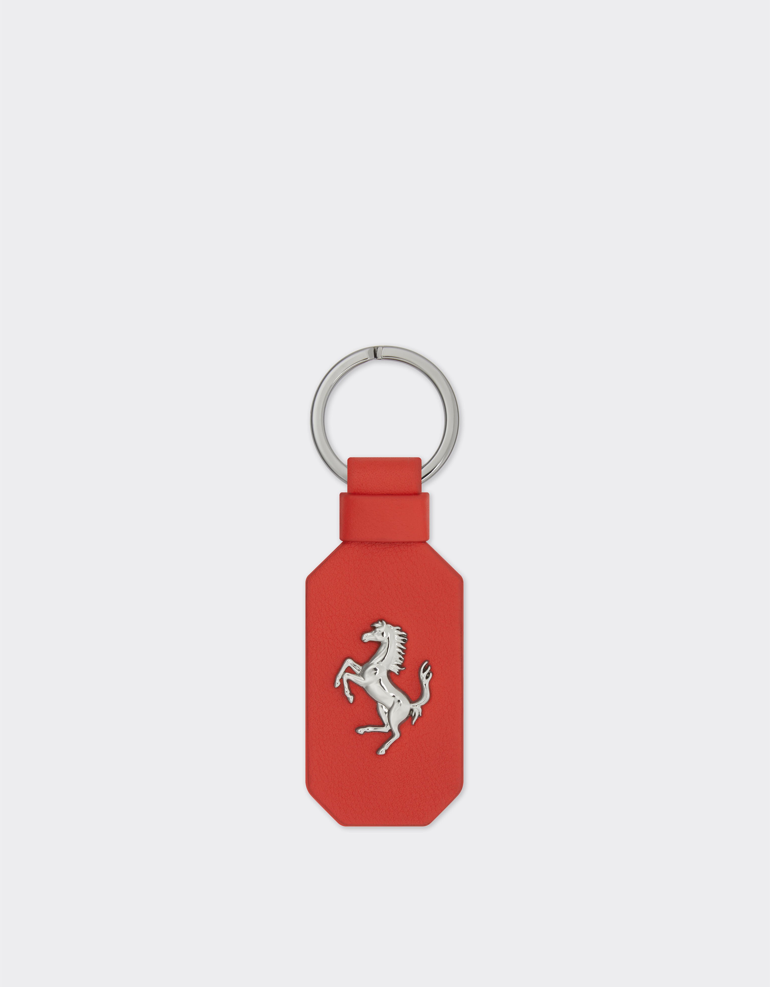 Ferrari Porte-clés en cuir avec cheval cabré Rosso Dino 22049f
