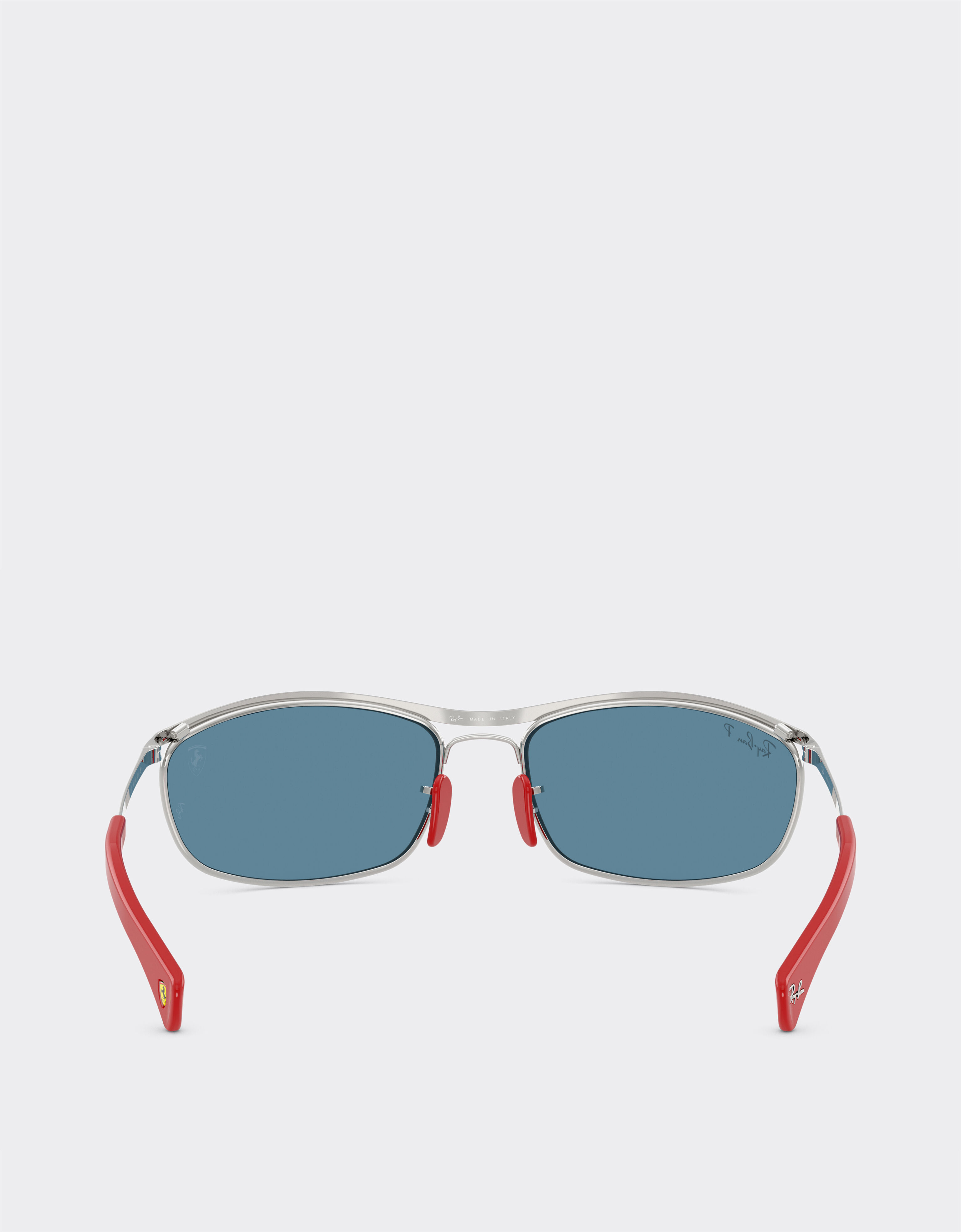 Ferrari Ray-Ban pour Scuderia Ferrari RB3819M en métal argenté avec verres bleus polarisés Silver LA0JPf