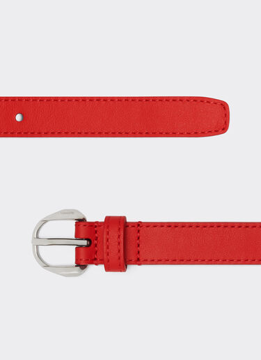 Ferrari Thin leather belt with Prancing Horse detail Rosso Corsa 20675f