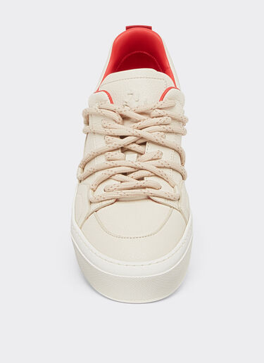 Ferrari Zapatillas de piel granulada Ecru 22036f