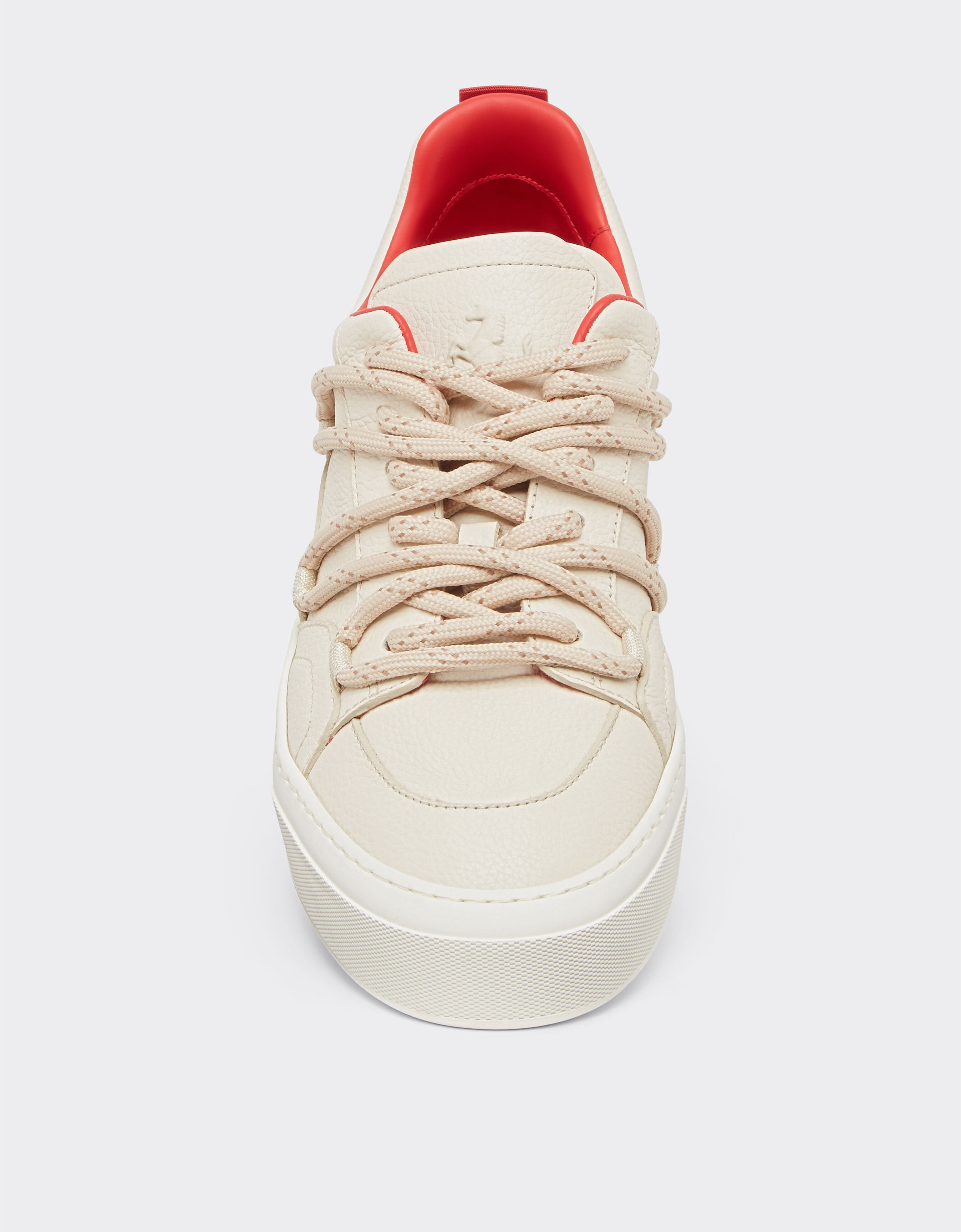 Ferrari Zapatillas de piel granulada Ecru 22036f