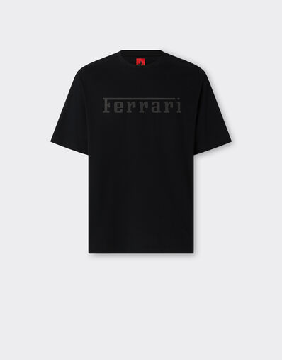 Ferrari Cotton T-shirt with Ferrari logo Black 48115f