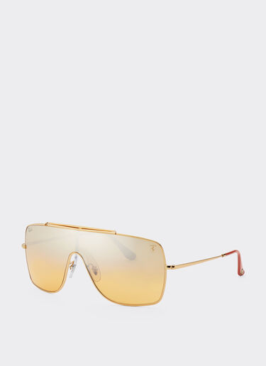 Ferrari Ray-Ban for Scuderia Ferrari RB3697MF in gold-tone metal with silver mirror orange gradient lens Gold F1509f