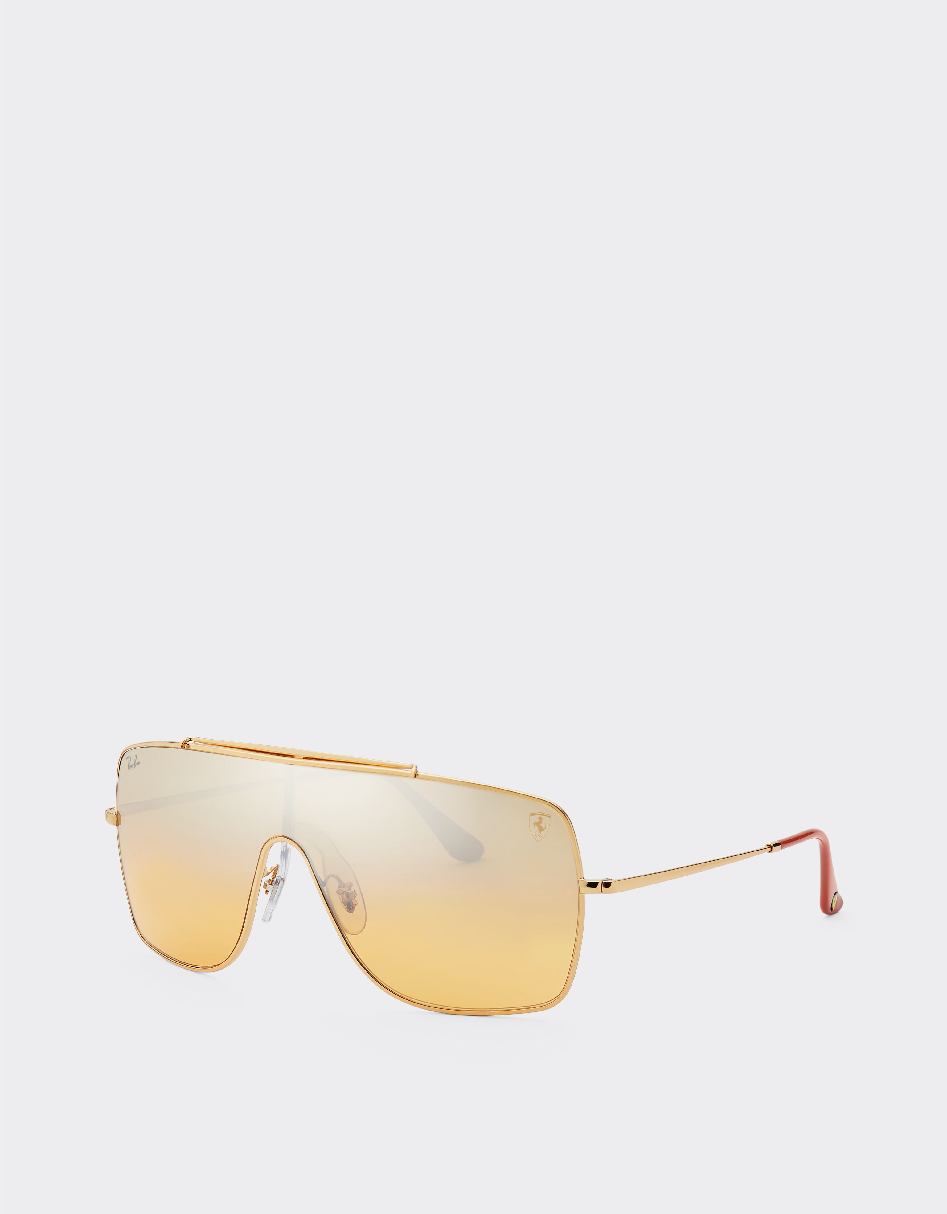 Ferrari Ray-Ban for Scuderia Ferrari RB3697MF in gold-tone metal with silver mirror orange gradient lens Gold F1509f