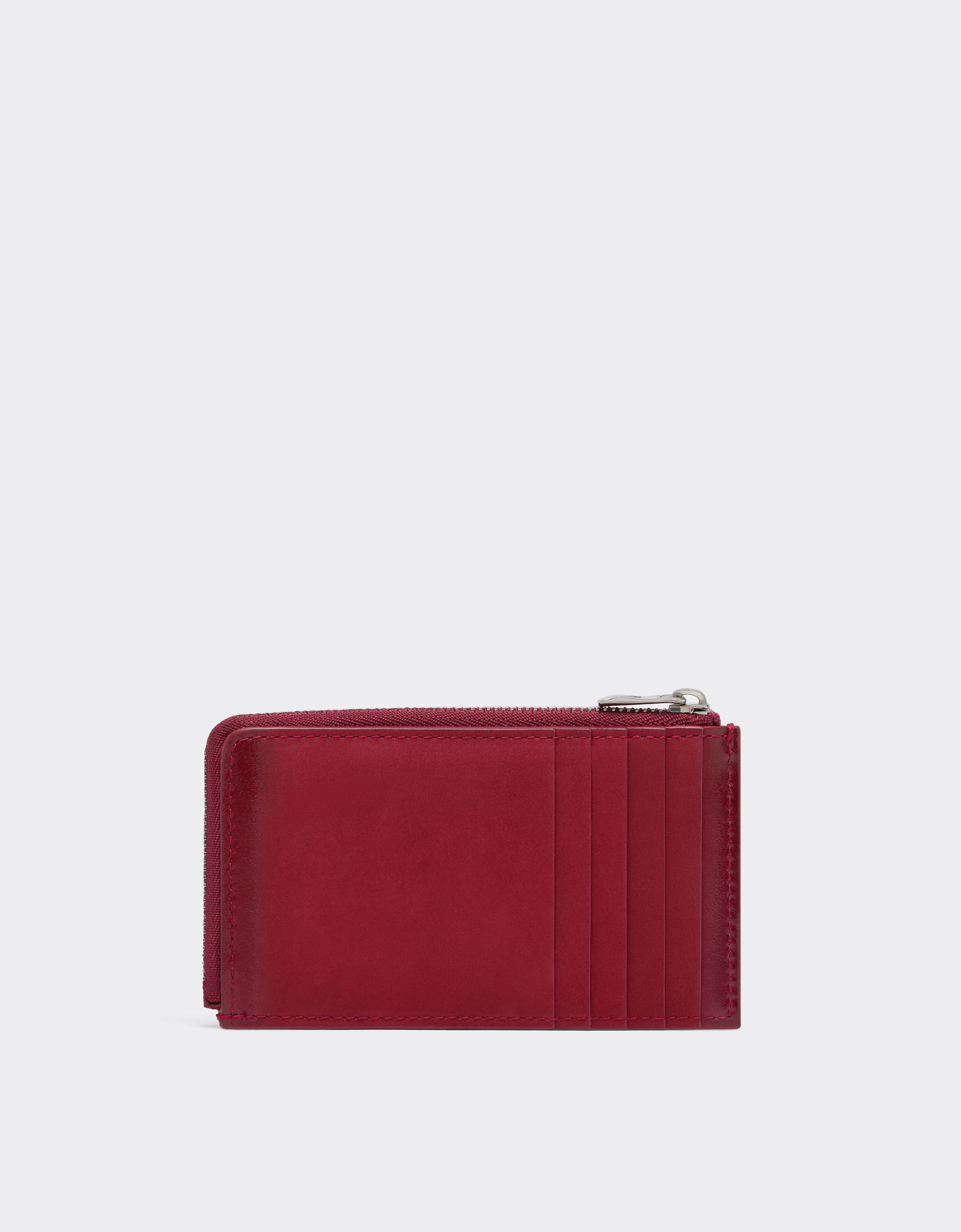Ferrari Wallet with zip in smooth leather and nubuck Maison Red 50522f