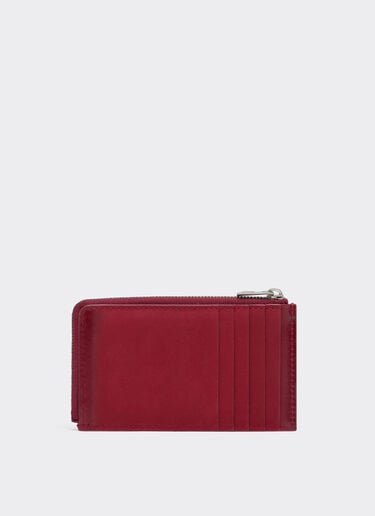 Ferrari Wallet with zip in smooth leather and nubuck Maison Red 50522f