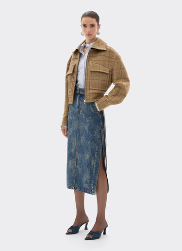 Ferrari Tartan wool blouson Espresso 22609f